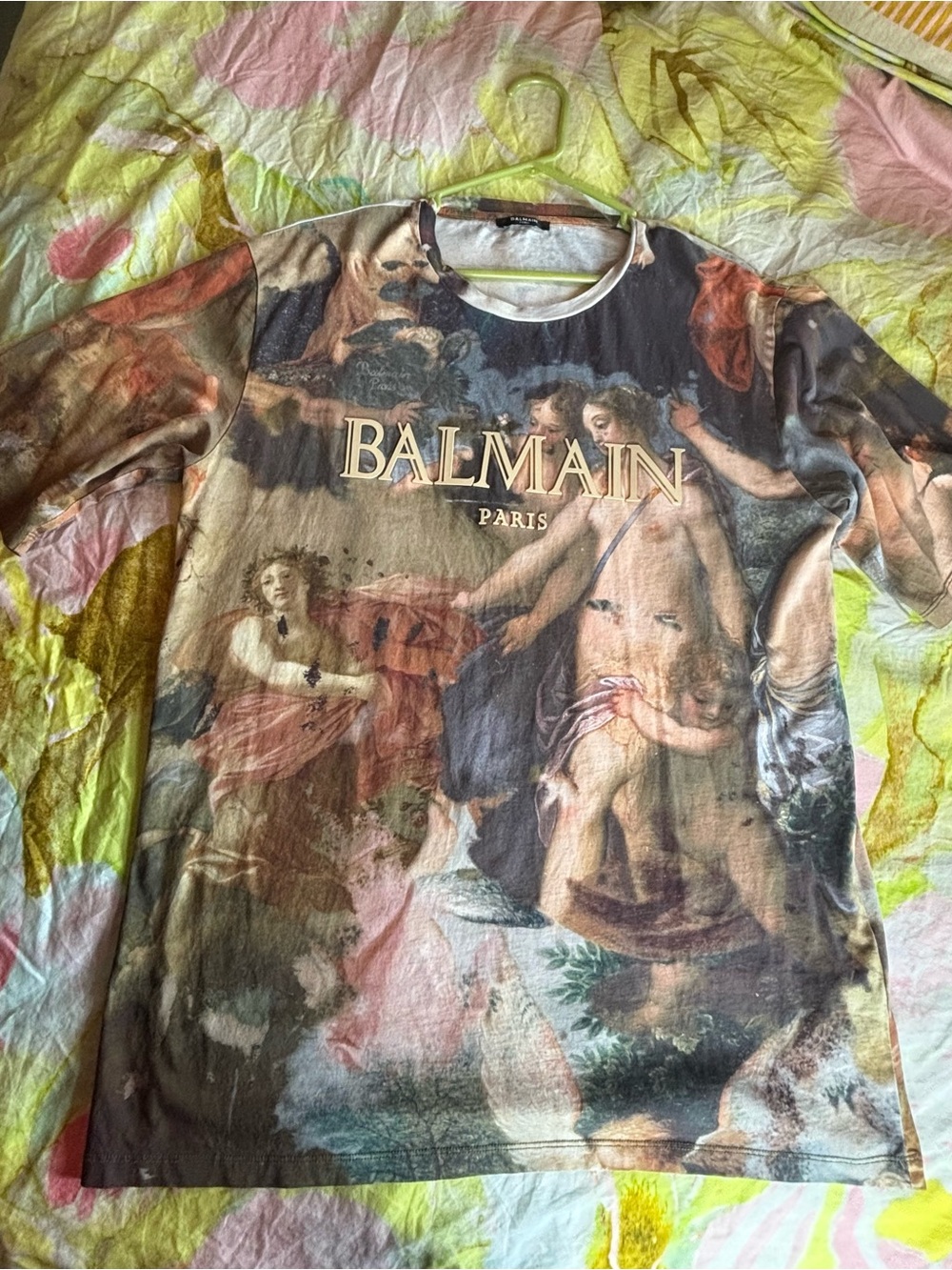 Balmain Multi-Color Renaissance Motif Oversized Tee - Picture 3 of 3